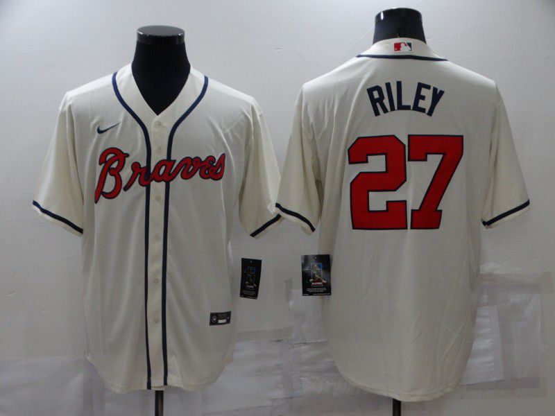 Men Atlanta Braves #27 Riley Cream Game Nike 2022 MLB Jersey